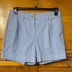 J.Crew Light Blue Cotton Chino Pleated Shorts Preppy High Waist Size 8 New